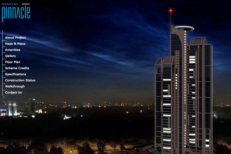 Mantri Developers' one of several website design & development